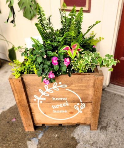 Just planted shade porch planter for workshop in ElmGrove WI