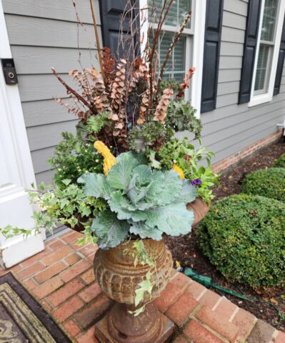Brookfield, WI home with custom designed fall planter