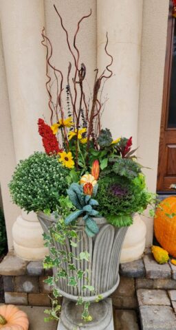 Waukesha, WI home with custom designed fall planter