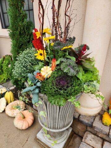Waukesha, WI home with custom designed fall planter
