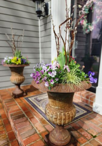 Spring Flower Porch Planters in Broofield, WI